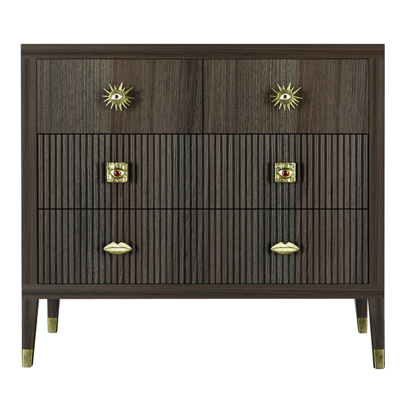 Бельевой Комод с 4 ящиками Elsa Dreams Walnut Орех в Ульяновске | Loft Concept 