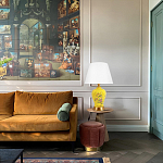 Настольная лампа желтая с изображением птиц Slip Away варинант исполнения - 5 | Loft Concept в Ульяновске