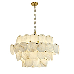 Люстра подвесная четырехъярусная с подвесками в форме дисков Cryptocrystalline Stone варинант исполнения - 8 | Loft Concept в Ульяновске