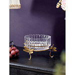 Чаша из прозрачного стекла на бронзовых ножках в виде стрекоз Eden Garden варинант исполнения - 2 | Loft Concept в Ульяновске