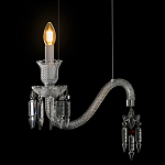 Подвесной светильник стеклянный в виде канделябра Curved Glass Chandelier варинант исполнения - 4 | Loft Concept в Ульяновске