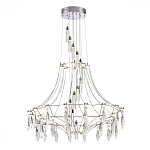 Люстра подвесная из металла с хрустальными прозрачными подвесками Quasar 81 варинант исполнения - 9 | Loft Concept в Ульяновске