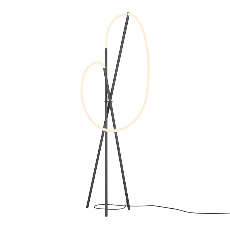 Напольный светильник Crochet 3000К 36Вт Черный Латунь в Ульяновске | Loft Concept 