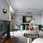 Бра с изогнутым плафоном на бронзовом основании с вертикальным декором из металлических трубок Sohne варинант исполнения - 2 | Loft Concept в Ульяновске