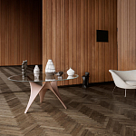 Дизайнерский круглый обеденный стол стеклянный с фигурным подстольем из цемента ARC Dining Table варинант исполнения - 2 | Loft Concept в Ульяновске