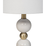 Лампа настольная с каркасом из мраморных шаров и белым абажуром Floor lamp Jewelry варинант исполнения - 2 | Loft Concept в Ульяновске