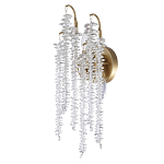 Бра с хрустальными прозрачными подвесками и круглым основанием золотого цвета FAIRYTREE Light варинант исполнения - 1 | Loft Concept в Ульяновске