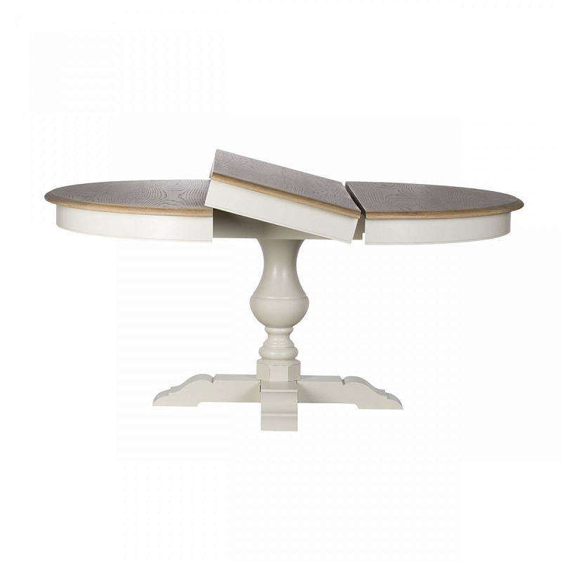 Provence Round Dining Table White раскладной стол Бежевый Белый Provence Round Dining Table White раскладной стол Бежевый Белый в Ульяновске | Loft Concept