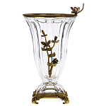 Ваза из прозрачного стекла с бронзовой вставкой в виде цветущей ветви Eden Garden porcelain and bronze варинант исполнения - 1 | Loft Concept в Ульяновске