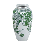Ваза высокая с зелеными цветочными и птичьими мотивами Vase Inspired by Nature варинант исполнения - 2 | Loft Concept в Ульяновске