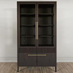 Витрина Primo со стеклянными фасадами и буфетом шпон Темный орех варинант исполнения - 2 | Loft Concept в Ульяновске