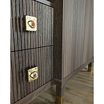 Большой шкаф с витриной Elsa Dreams Walnut варинант исполнения - 4 | Loft Concept в Ульяновске