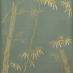 Обои ручная роспись Bamboo Golden on Blue grey dyed silk варинант исполнения - 2 | Loft Concept в Ульяновске