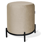 Банкетка круглая бежевый велюр на 4-х металлических ножках черного цвета SANJAY варинант исполнения - 1 | Loft Concept в Ульяновске