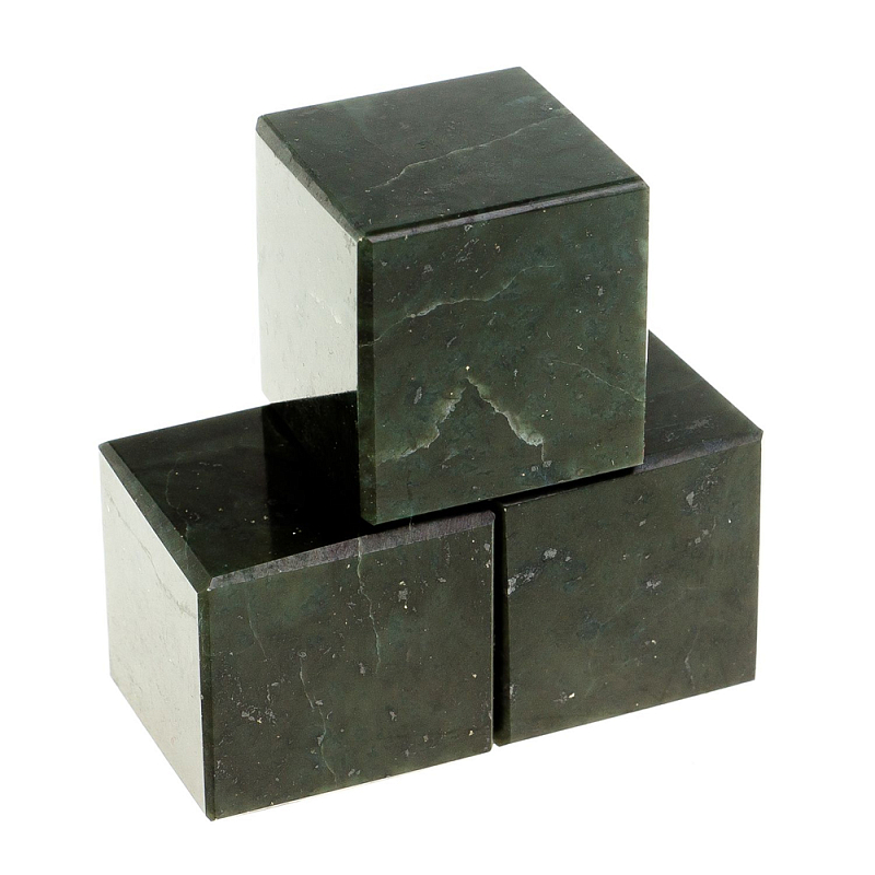 Камни для охлаждения виски из чёрного змеевика Natural Stone Cube Черный в Ульяновске | Loft Concept 