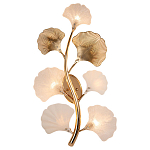 Бра в виде ветви с листьями белого и золотистого цвета Ariane Wall Lamp варинант исполнения - 1 | Loft Concept в Ульяновске