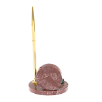 Часы настольные с шариковой металлической ручкой из натурального камня Stone Clock варинант исполнения - 6 | Loft Concept в Ульяновске