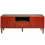 ТВ-тумба красная из массива бука с 2-мя дверками и ящиком Wenge Light варинант исполнения - 2 | Loft Concept в Ульяновске