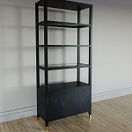 Стеллаж со стеклянными полками Elsa Dreams Black варинант исполнения - 6 | Loft Concept в Ульяновске