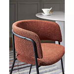 Стул полукруглый мягкий с буклированной обивкой Chair with Boucle Upholstery варинант исполнения - 6 | Loft Concept в Ульяновске