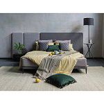 Кровать с большим мягким изголовьем Unity Grey Bed варинант исполнения - 6 | Loft Concept в Ульяновске