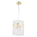 Подвесной светильник цилиндрической формы с текстурными стеклянными элементами Textured Glass Chandelier варинант исполнения - 2 | Loft Concept в Ульяновске