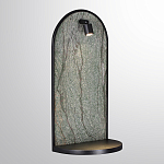 Настенный светильник зеленого цвета с черной рамкой овальной формы с полкой Herbarium  варинант исполнения - 1 | Loft Concept в Ульяновске