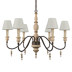 Люстра на металлическом основании с 6-ю белыми тканевыми абажурами Terrain варинант исполнения - 5 | Loft Concept в Ульяновске