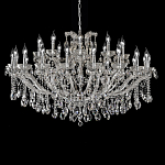 Люстра подвесная двухъярусная с 30-ю лампочками и прозрачными хрустальными подвесками на хромированном основании Crystal lamps варинант исполнения - 1 | Loft Concept в Ульяновске