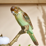 Подсвечник с двумя попугаями из фарфора на бронзовой ветке Eden Garden варинант исполнения - 3 | Loft Concept в Ульяновске