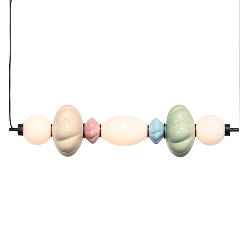Подвесной светильник линейный с керамическими элементами 24W LED Fragrant Light Зеленый Голубой Розовый в Ульяновске | Loft Concept 