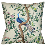 Подушка декоративная с изображением птицы в саду Beige Chinoiserie Blue Bird in the Garden Cushion варинант исполнения - 1 | Loft Concept в Ульяновске