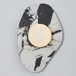 Бра с каменным черно-белым основанием и плафоном из стекла Shaw Marble Lighting варинант исполнения - 1 | Loft Concept в Ульяновске