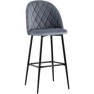 Барный Стул Miruna Rhombus Серый Велюр