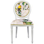 Стул светло-серый из натурального бука с изображением птиц и цветов Blooming Birds варинант исполнения - 1 | Loft Concept в Ульяновске