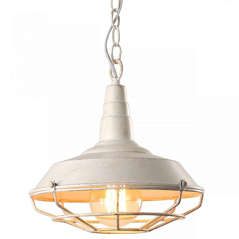 Подвесной светильник DARK CAGE PENDANT White vintage Белый Подвесной светильник DARK CAGE PENDANT White vintage Белый в Ульяновске | Loft Concept