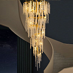 Люстра многоярусная с каркасом из металла и прозрачными подвесками FAIRYTREE Light варинант исполнения - 2 | Loft Concept в Ульяновске