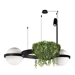 Подвесной светильник с 2-мя шарообразными плафонами и цилиндрическим спотом Light of Еyes варинант исполнения - 4 | Loft Concept в Ульяновске