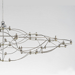 Люстра подвесная с тонкой металлической конструкцией цвета хром Quasar варинант исполнения - 3 | Loft Concept в Ульяновске