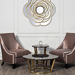 Стол журнальный коричневый на золотом основании Symphony of the Earth варинант исполнения - 2 | Loft Concept в Ульяновске