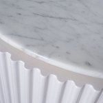 Тумба под телевизор белая овальная с мраморной столешницей Thoroughbass варинант исполнения - 3 | Loft Concept в Ульяновске