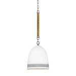 Подвесной светильник белый колоколообразный с декоративной обмоткой из веревки Hinkley варинант исполнения - 1 | Loft Concept в Ульяновске