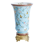 Ваза из голубого фарфора с бронзовыми элементами Blue Garden варинант исполнения - 2 | Loft Concept в Ульяновске