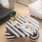 Дизайнерский журнальный стол круглый в чёрно-белую полоску Mypel варинант исполнения - 1 | Loft Concept в Ульяновске