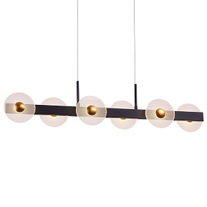 Линейный подвесной светильник с круглыми плафонами и золотистыми акцентами Aurelia Circles