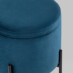 Синий пуф на черных ножках SANJAY варинант исполнения - 4 | Loft Concept в Ульяновске