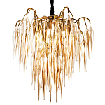 Люстра со стеклянными подвесками янтарного цвета Ambre Glass Chandelier 70 варинант исполнения - 1 | Loft Concept в Ульяновске