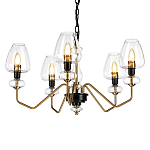  Люстра с 5-ю стеклянными плафонами в форме бокалов и угловыми кронштейнами Elstead Lighting варинант исполнения - 1 | Loft Concept в Ульяновске