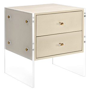 Прикроватная тумба с 2-мя ящиками на прозрачных боковых ножках Stingray Bedside table