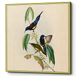 Постер на холсте с изображением птиц и цветов Blooming Birds Poster варинант исполнения - 4 | Loft Concept в Ульяновске
